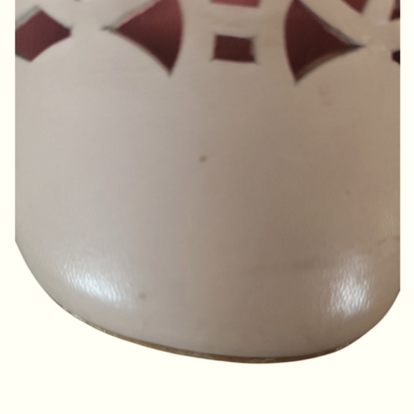 Nina Women's Vintage Pink Laser Cut Out Square Toe Leather Made In Spain Heels 9 - Picture 9 of 12